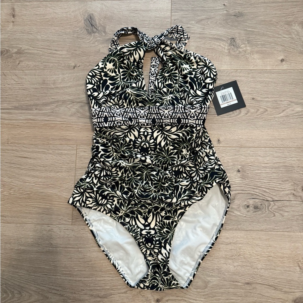 NWT Ellen Tracy Keyhole One Piece w/ Tummy Control (Size 12)